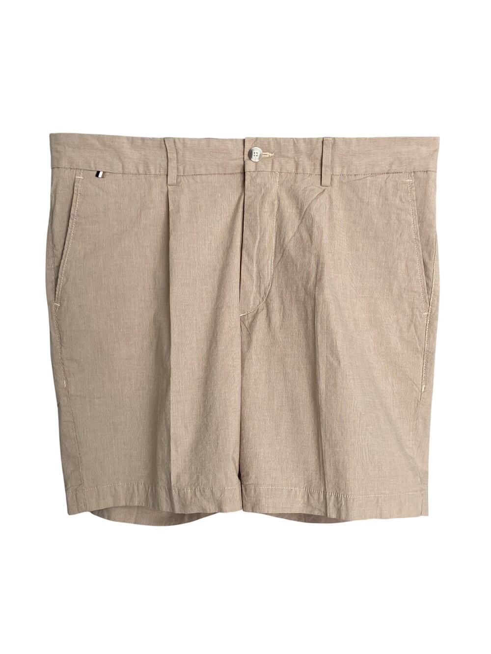 Boss Men's Shorts 36W Kane PL Regular Fit Pleated Front 8" Inseam Beige NEW